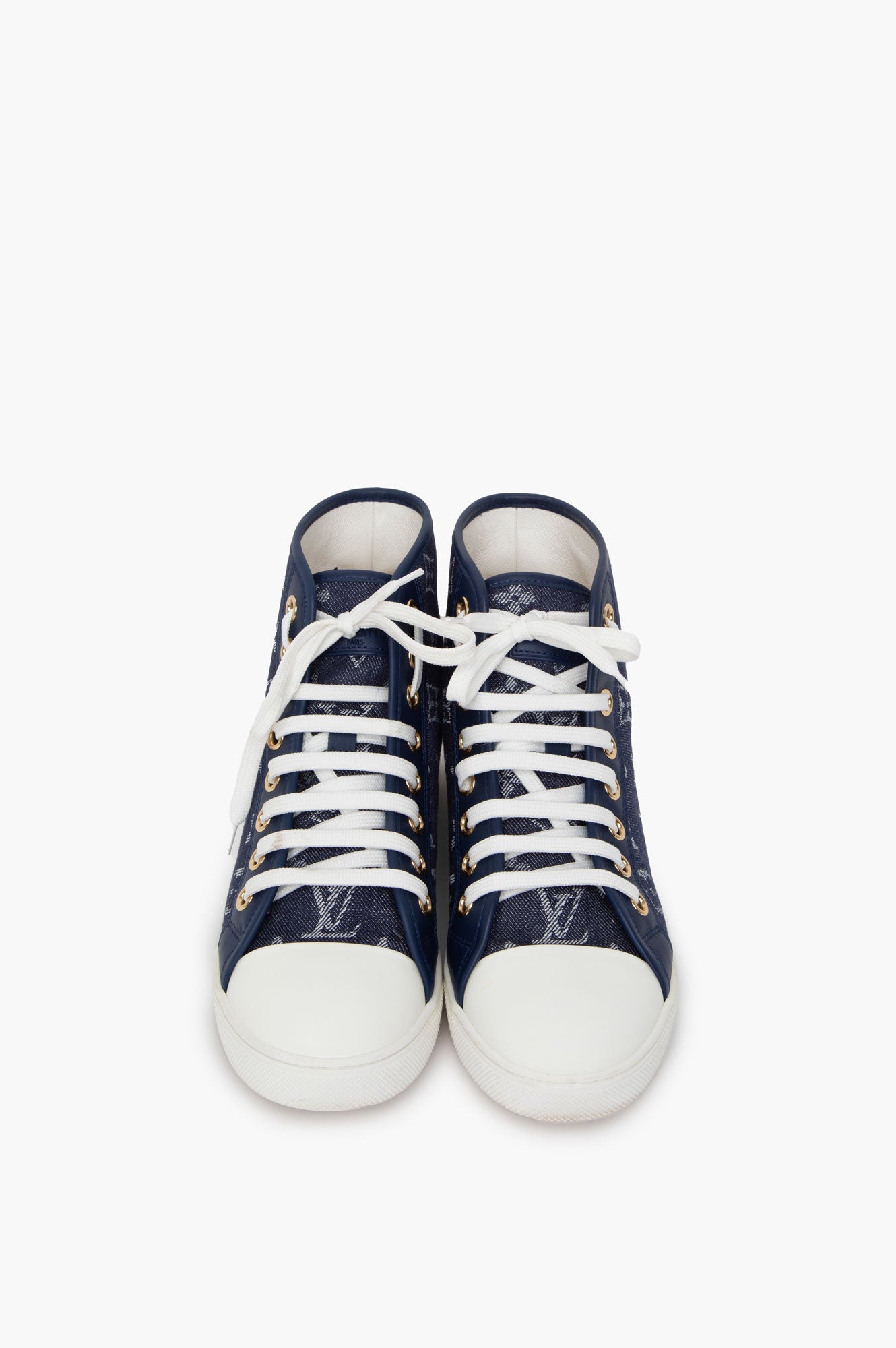 Louis Vuitton Denim High-Top Sneakers Size 37.5