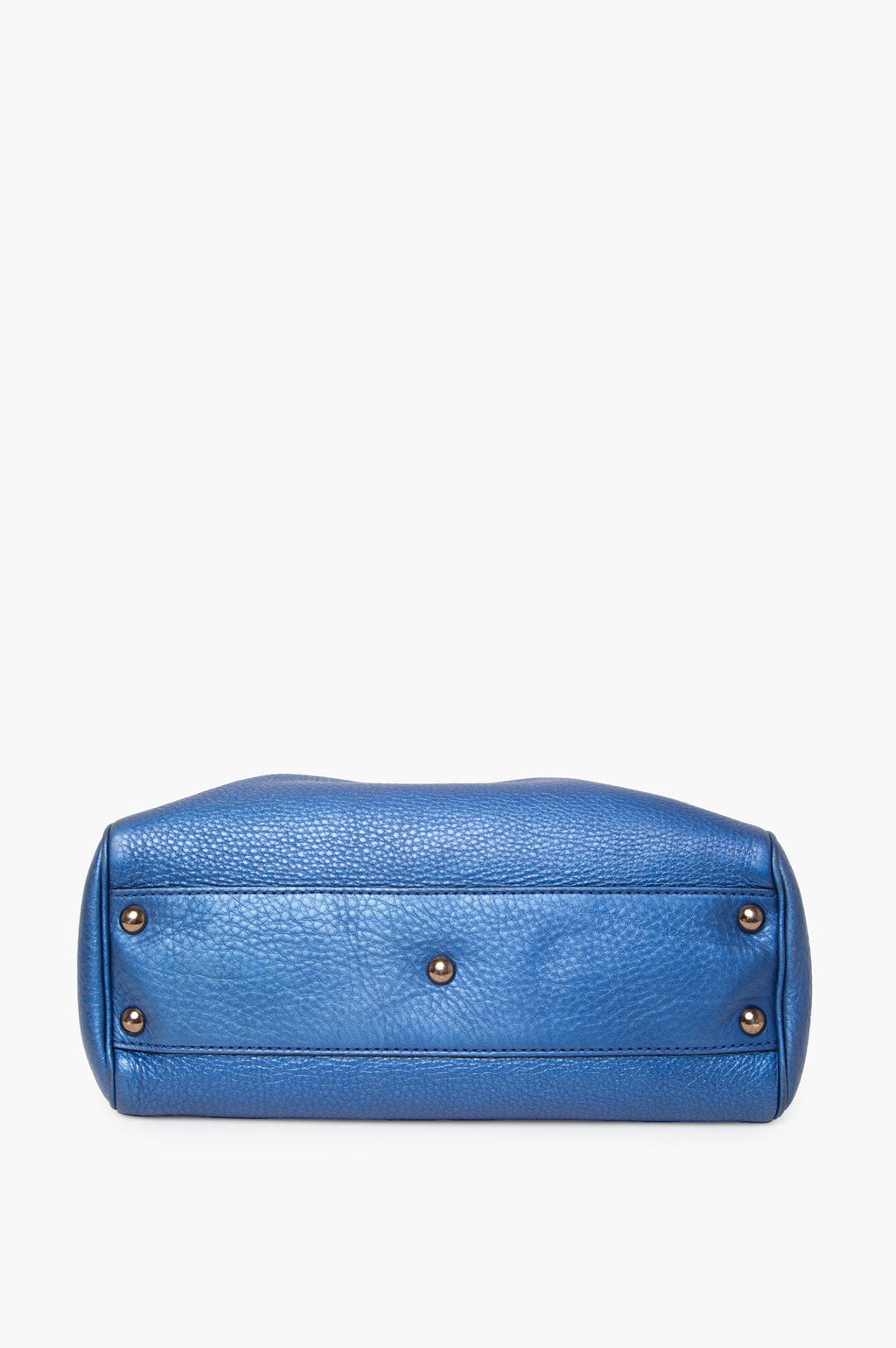 Gucci Metallic Blue Bag Medium Shopper Tote With Strap