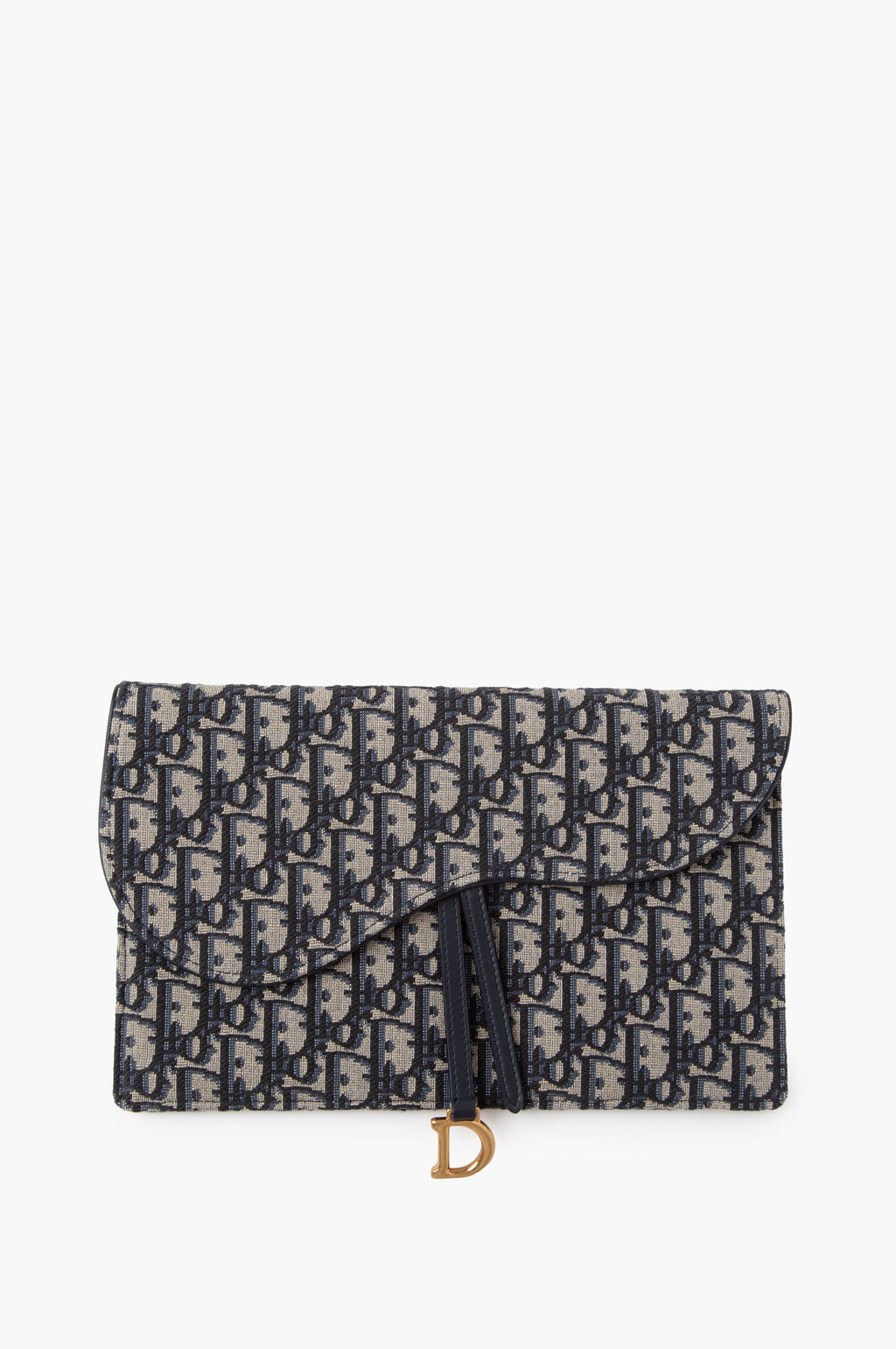 Christian Dior Navy Saddle Monogram Pouch