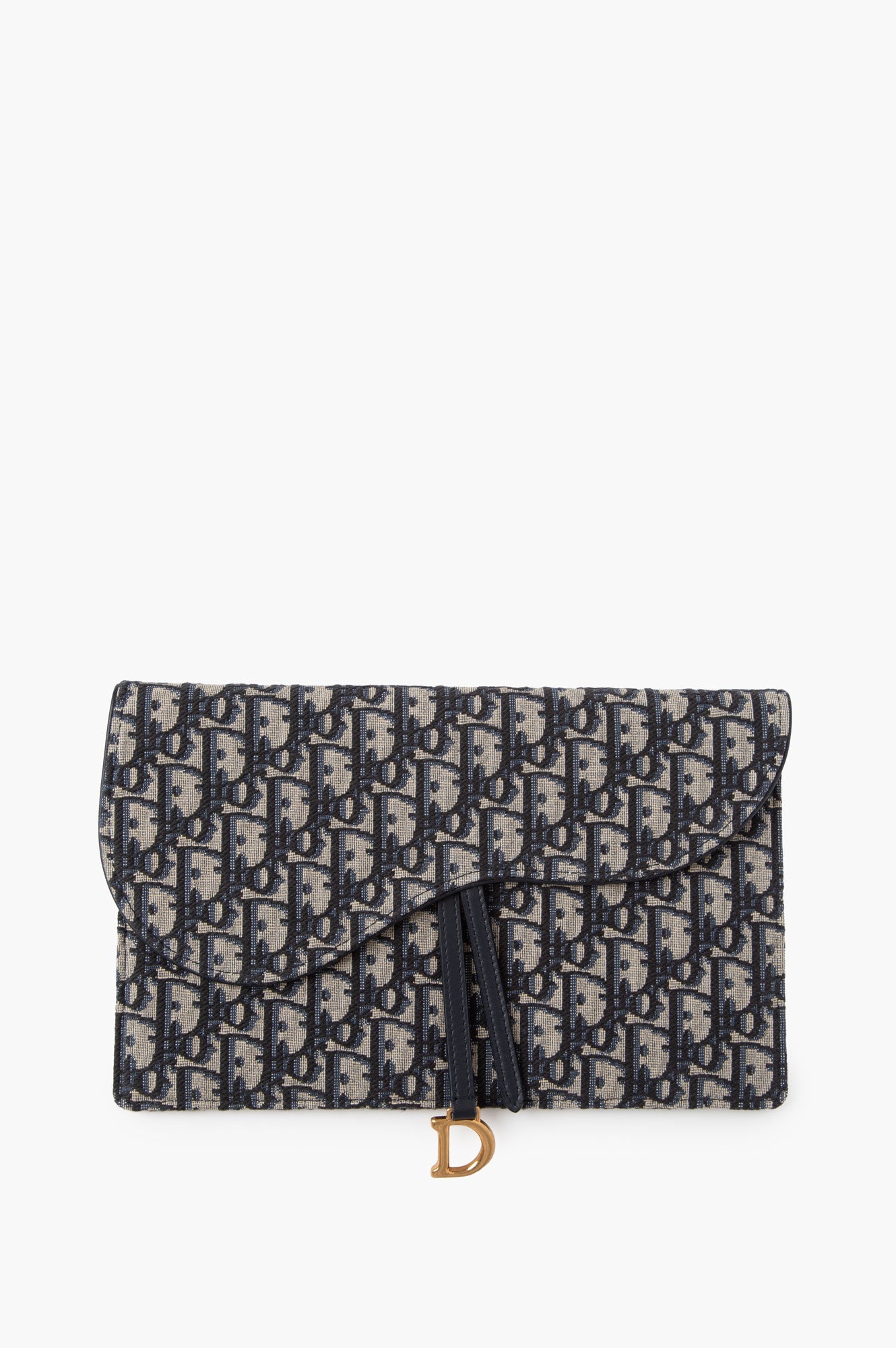 Christian Dior Navy Saddle Monogram Pouch