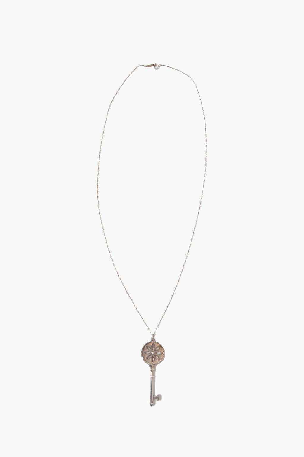 Tiffany Silver Diamond Daisy Key Pendant