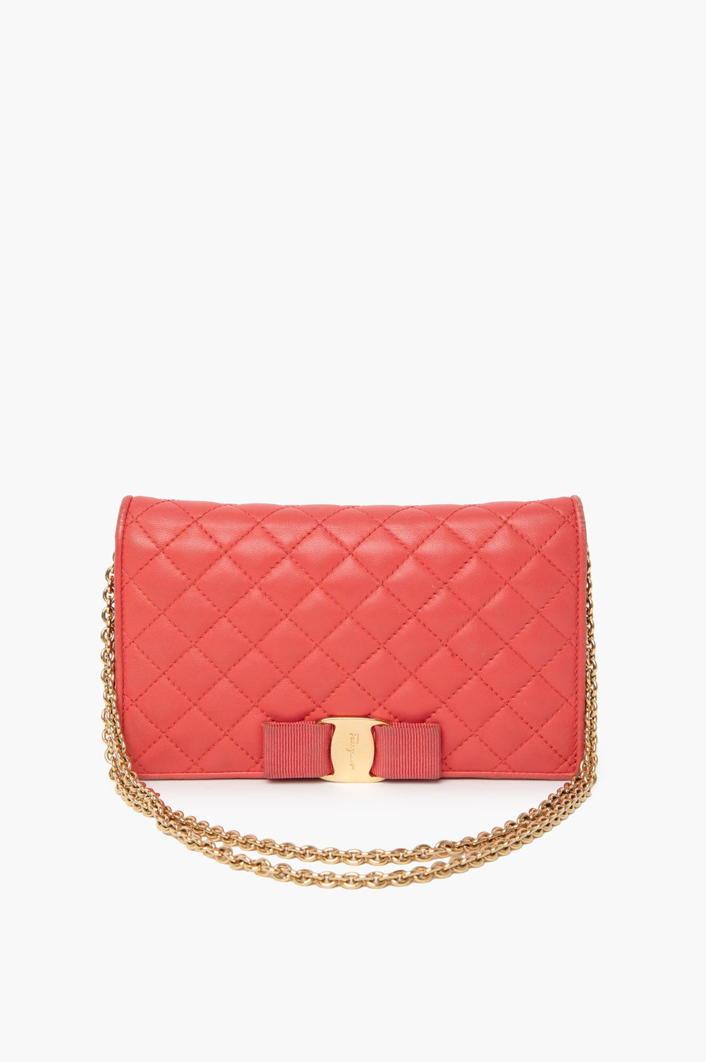 Salvatore Ferragamo Miss Vara Red Quilted WOC