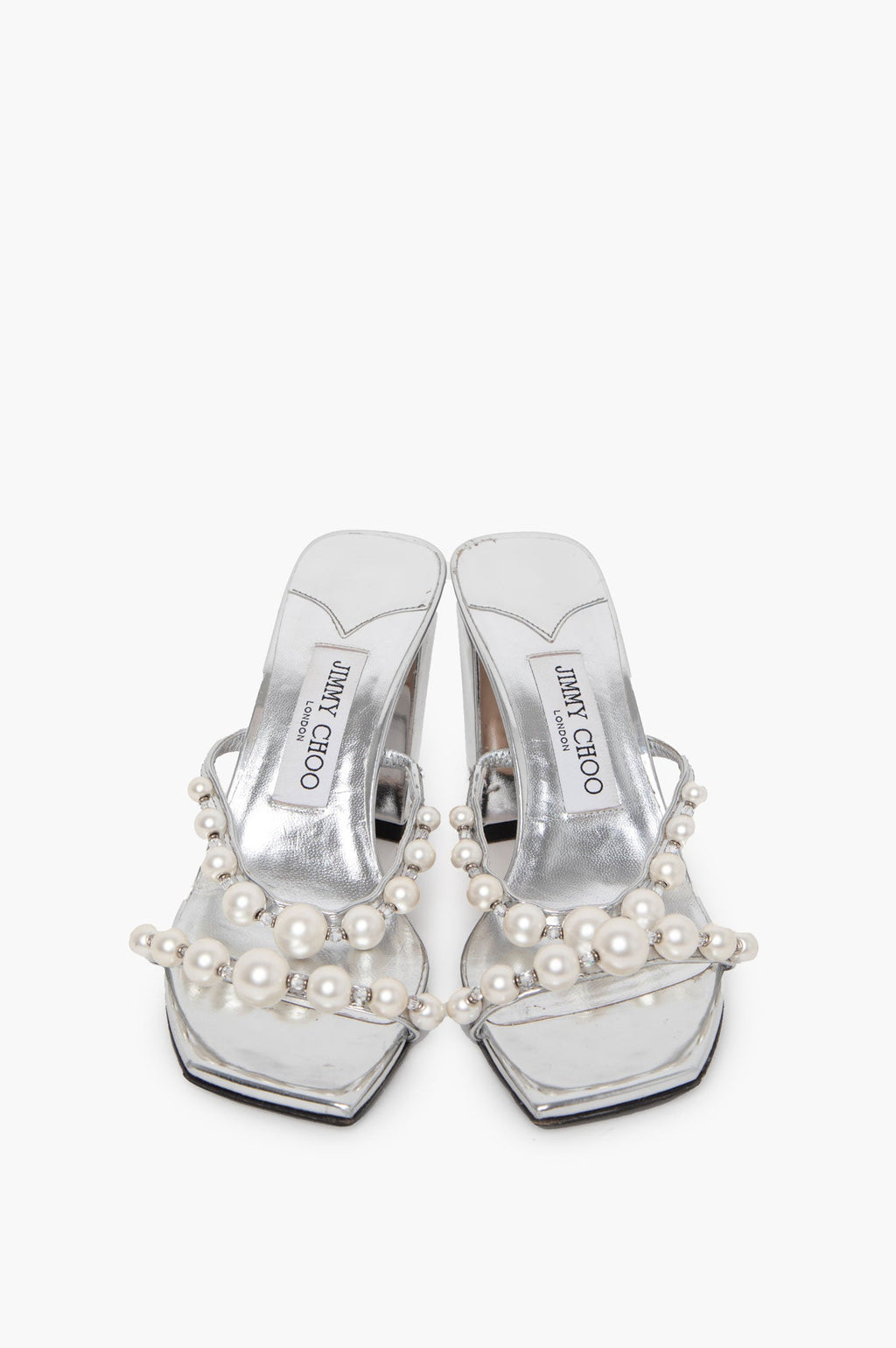 Jimmy Choo Silver Pumps With Pearls Size 36.5