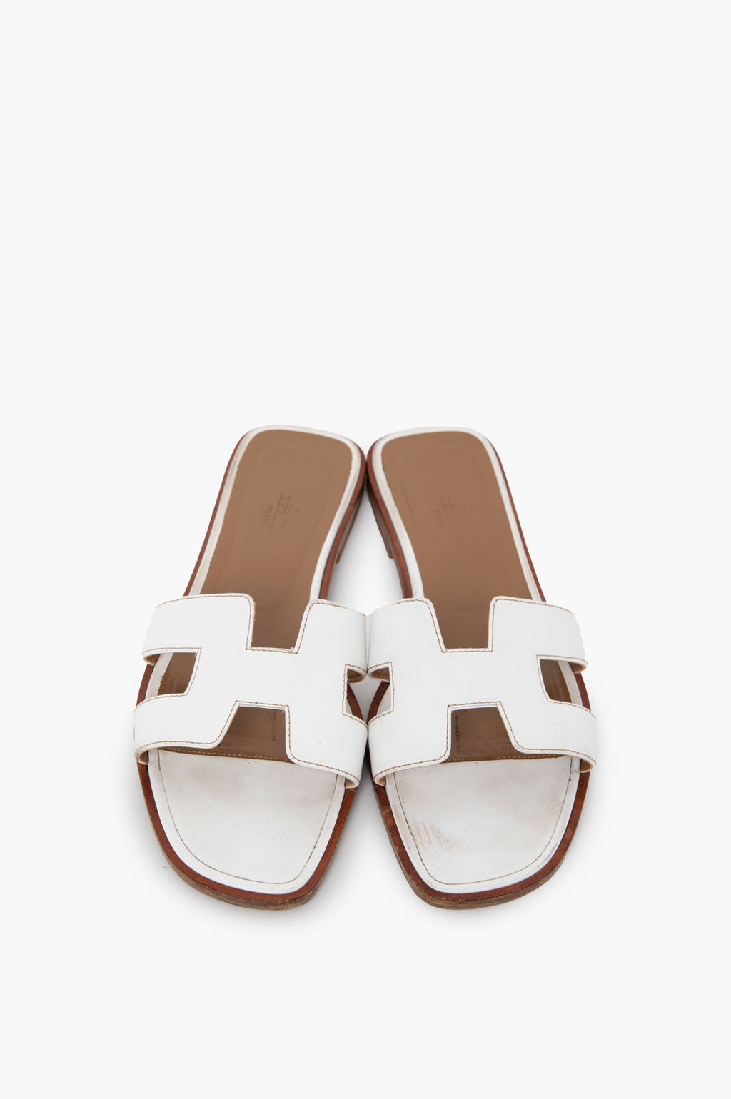 Hermes White Sandals Size 38.5