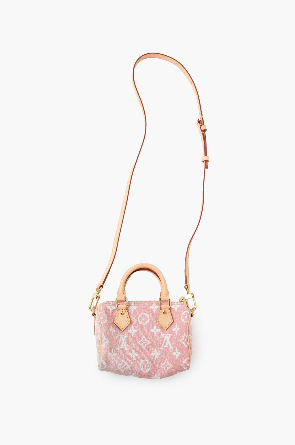 Louis Vuitton Monogram Jacquard Denim Nano Speedy Bandouliere Pink