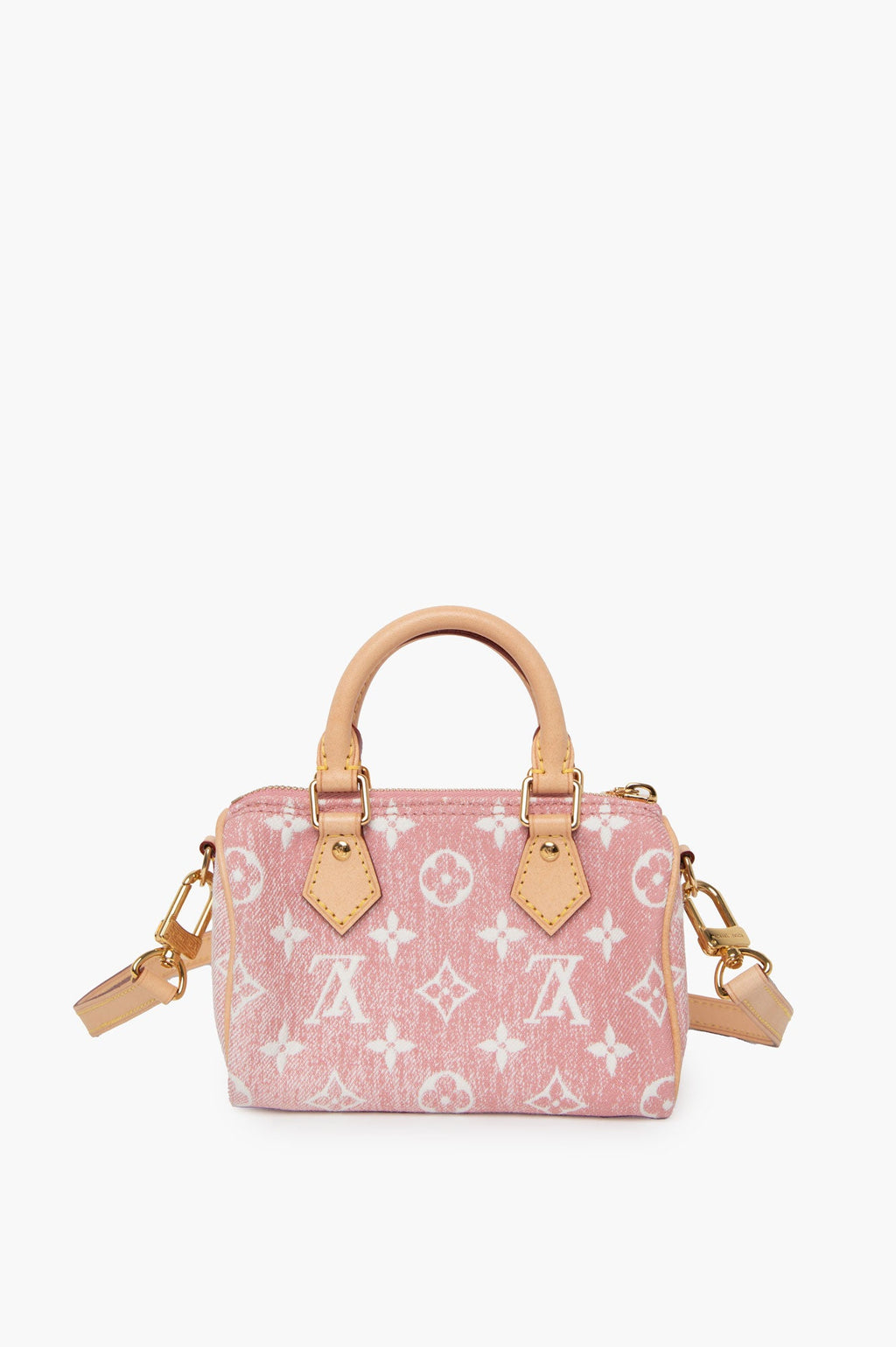 Louis Vuitton Monogram Jacquard Denim Nano Speedy Bandouliere Pink