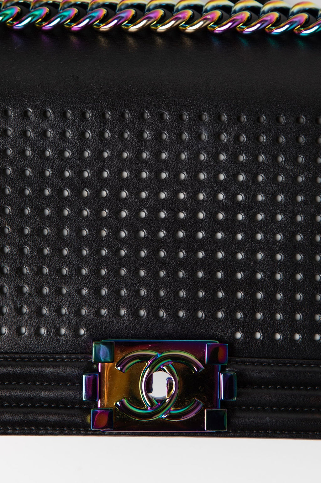Chanel Black Lambskin LED Medium  Boy Bag