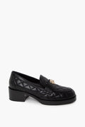 Chanel Black 2023 Cruise Quilted CC Heart Loafer Size 38.5