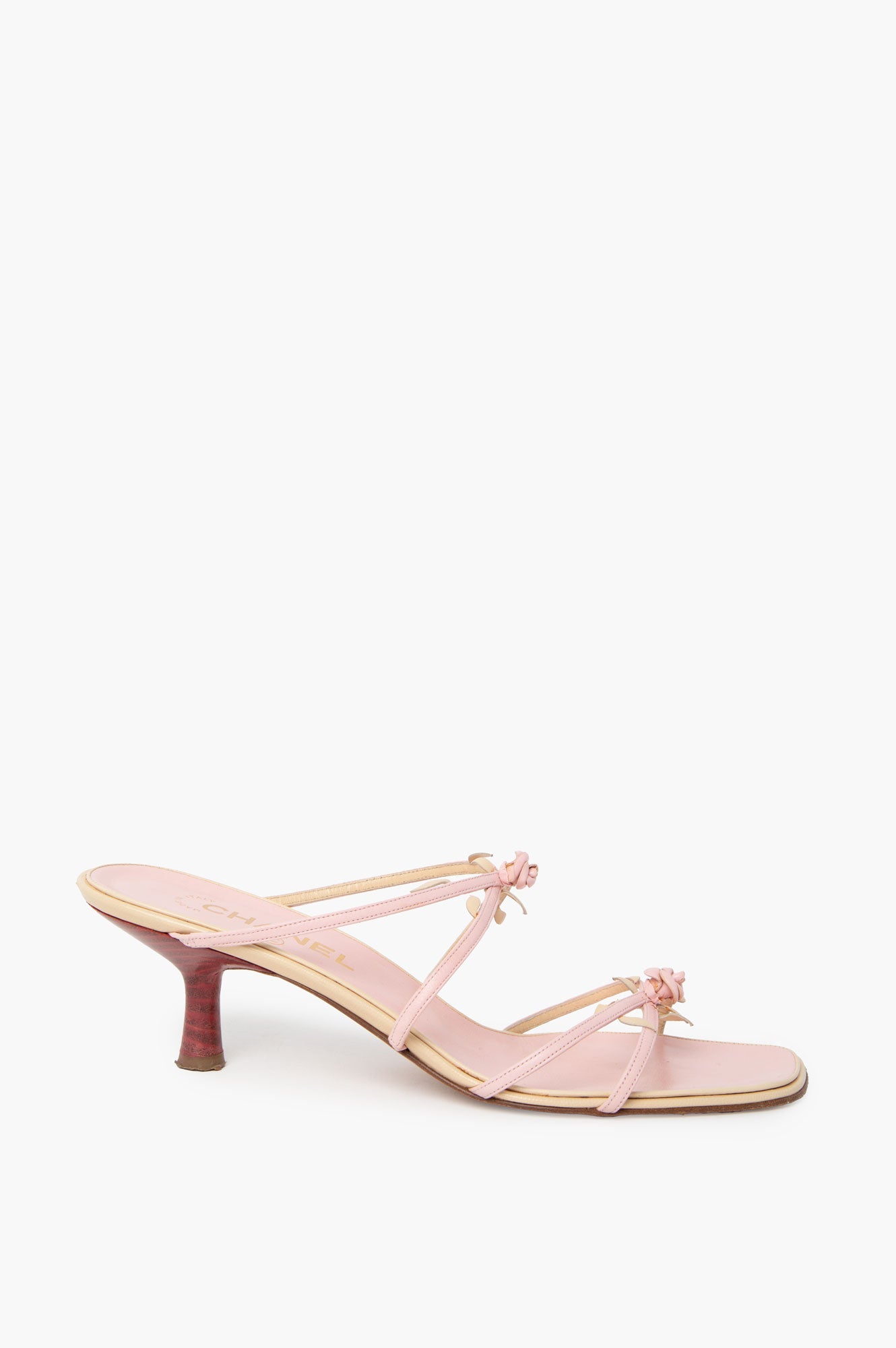 Chanel Pink Rosebud Sandals Size 40