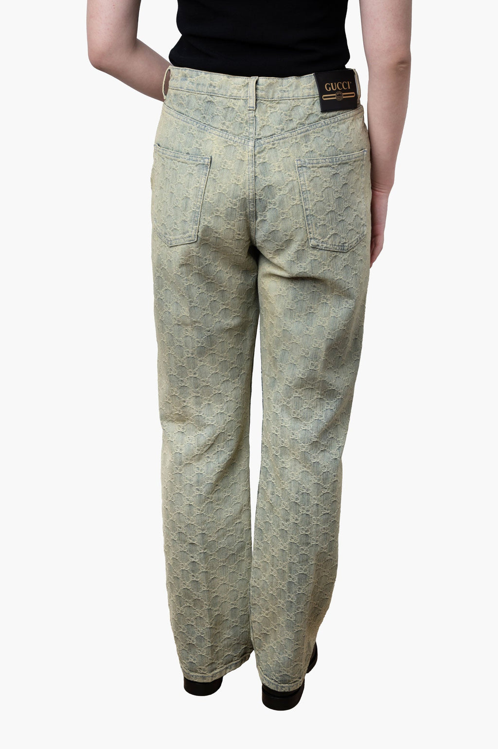 Gucci Blue GG Monogram Jeans Size 29