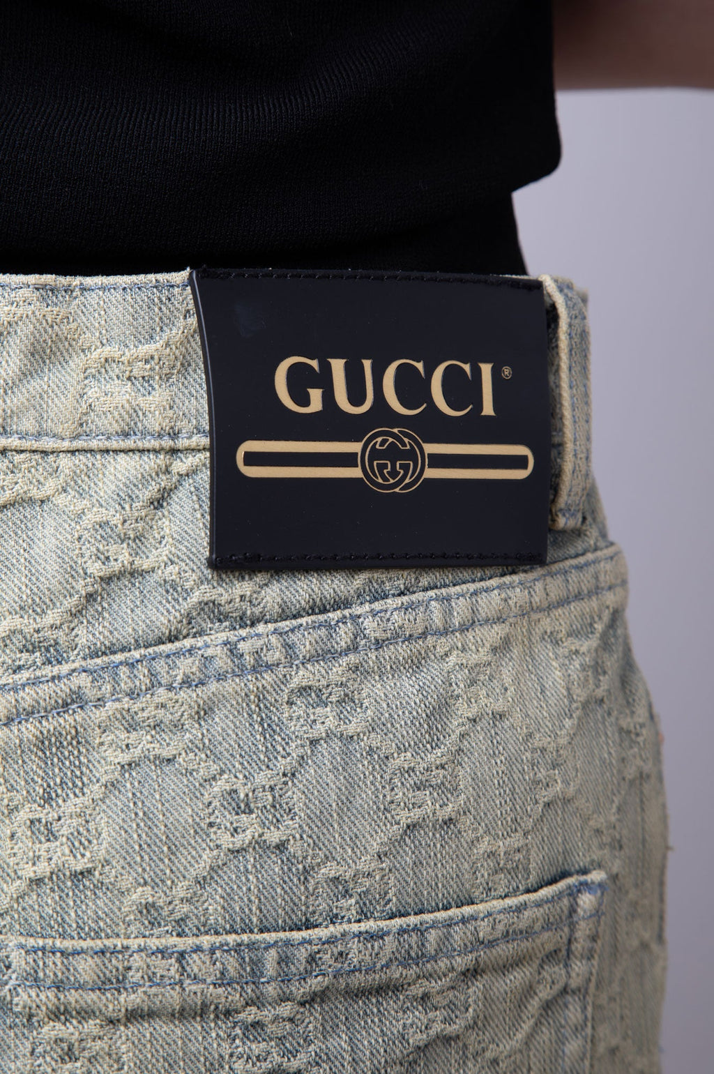Gucci Blue GG Monogram Jeans Size 29