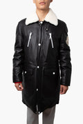 Moncler Black Leather Jacket Size 3 Mens