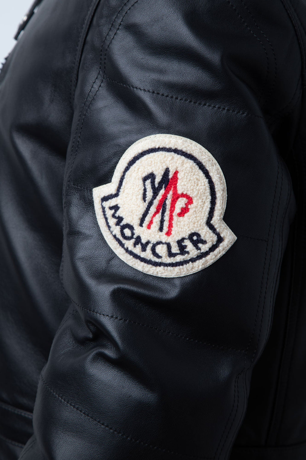 Moncler Black Leather Jacket Size 3 Mens