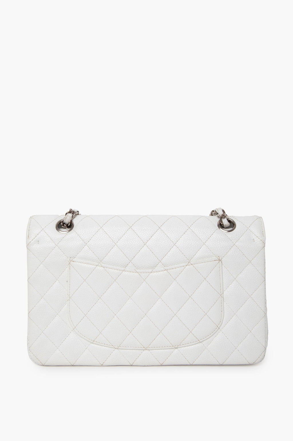 Chanel White Caviar Medium Classic Flap Bag