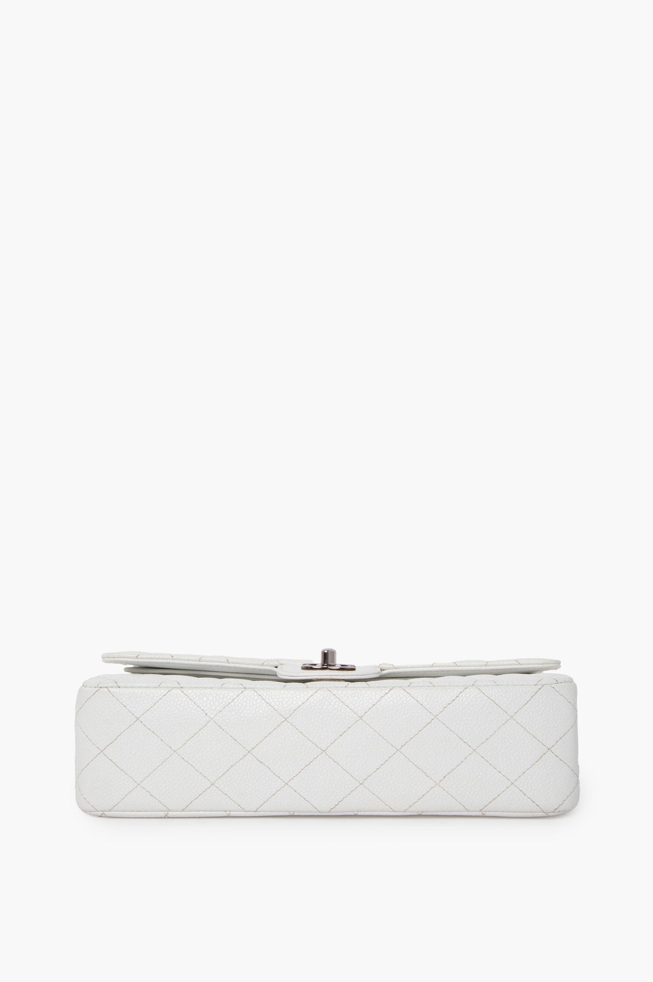 Chanel White Caviar Medium Classic Flap Bag