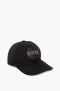 Gucci Black Logo Monogram Hat Size L
