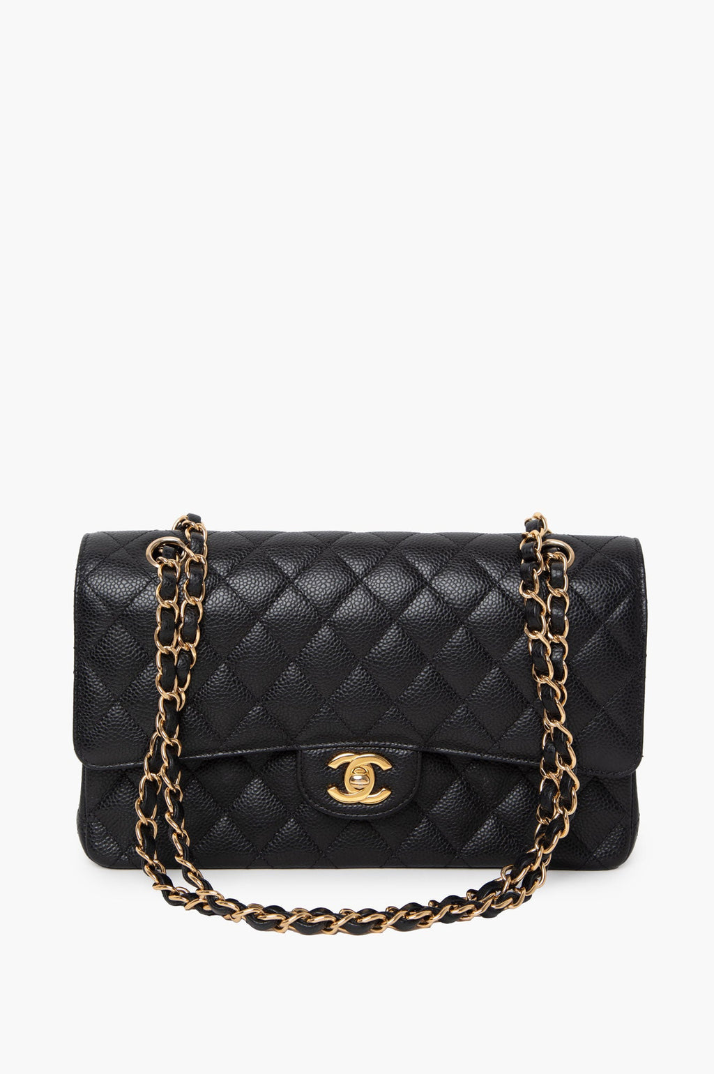 Chanel Black Caviar Leather Medium Classic Flap Bag