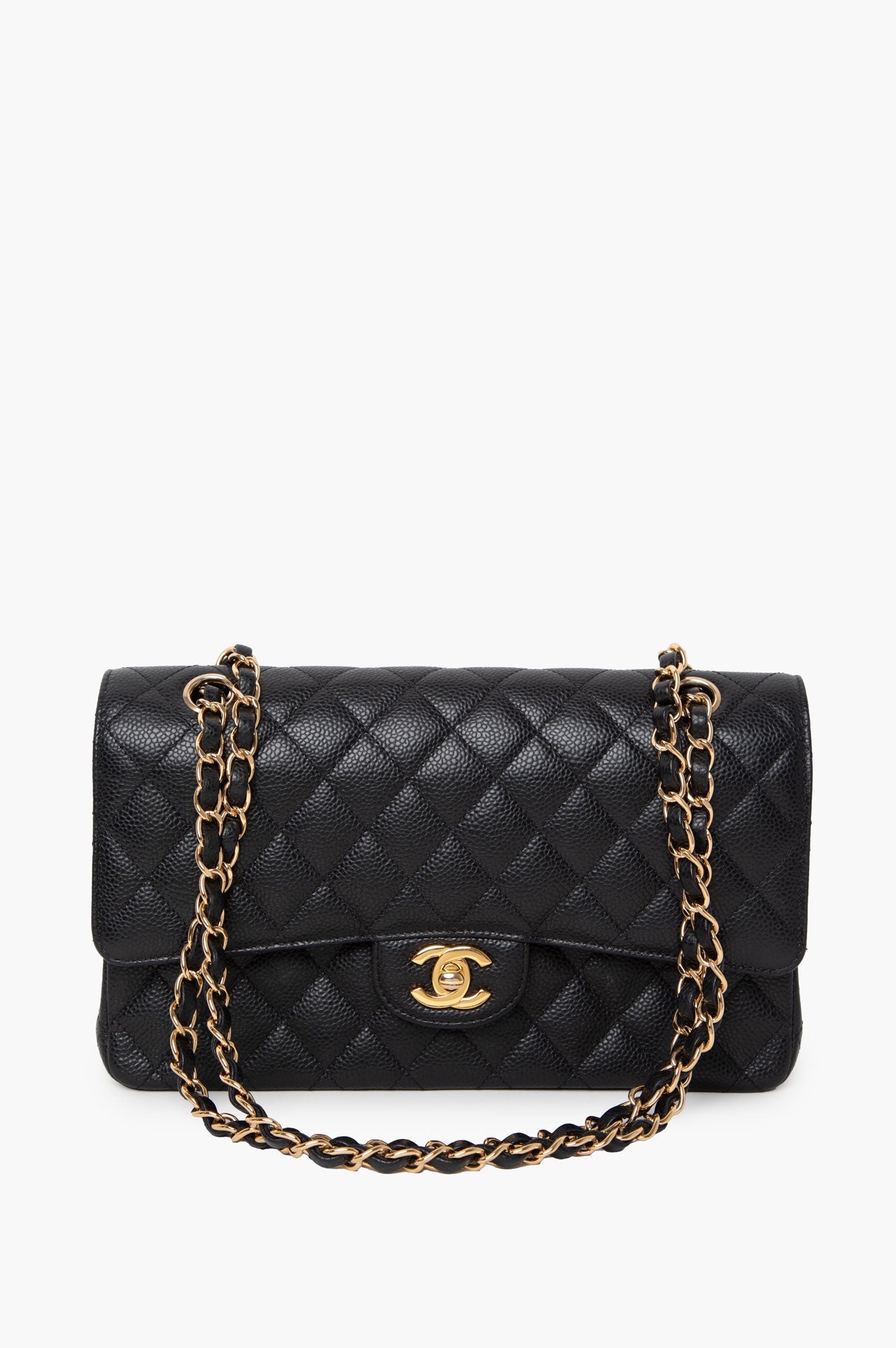 Chanel Black Caviar Leather Medium Classic Flap Bag