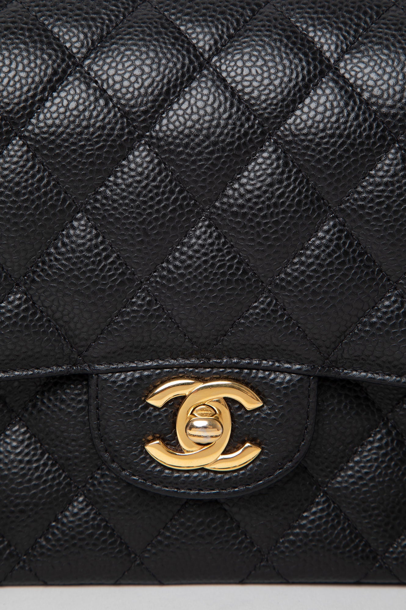 Chanel Black Caviar Leather Medium Classic Flap Bag