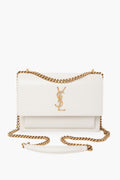 Saint Laurent Cream Sunset Calfskin Crossbody Chain Bag