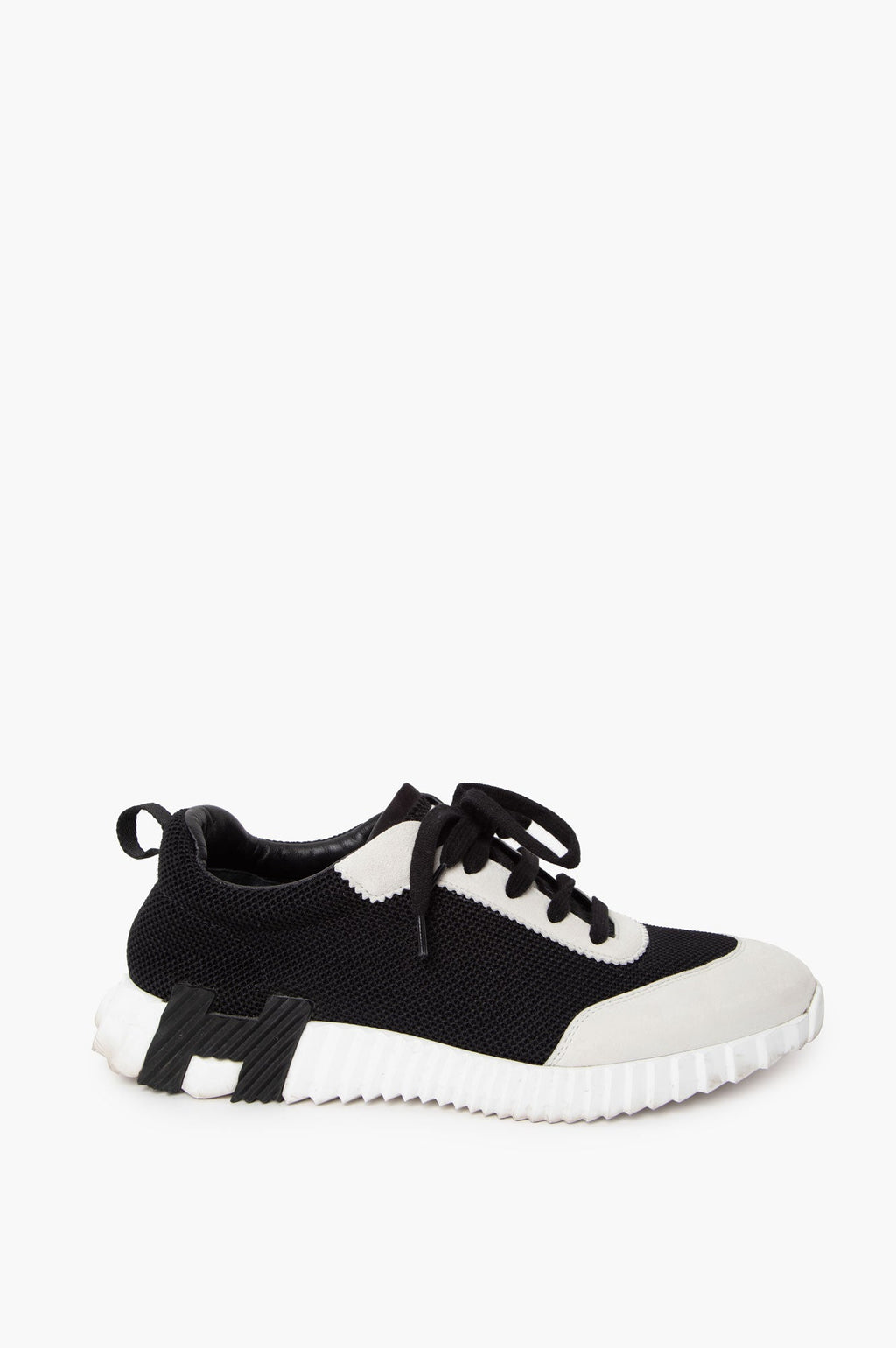 Hermes Black White Bouncing Mens Sneakers 42