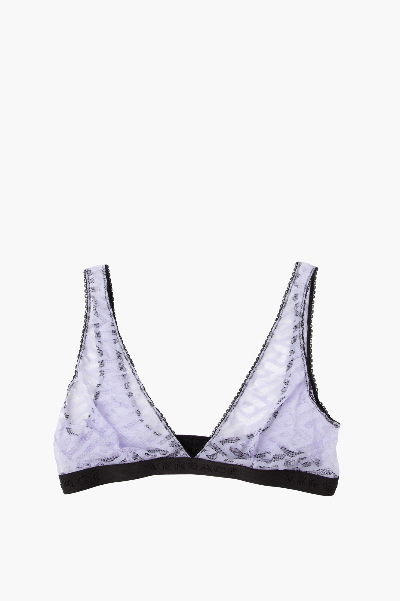 Versace Purple La Greca Triangle Bra Size 4