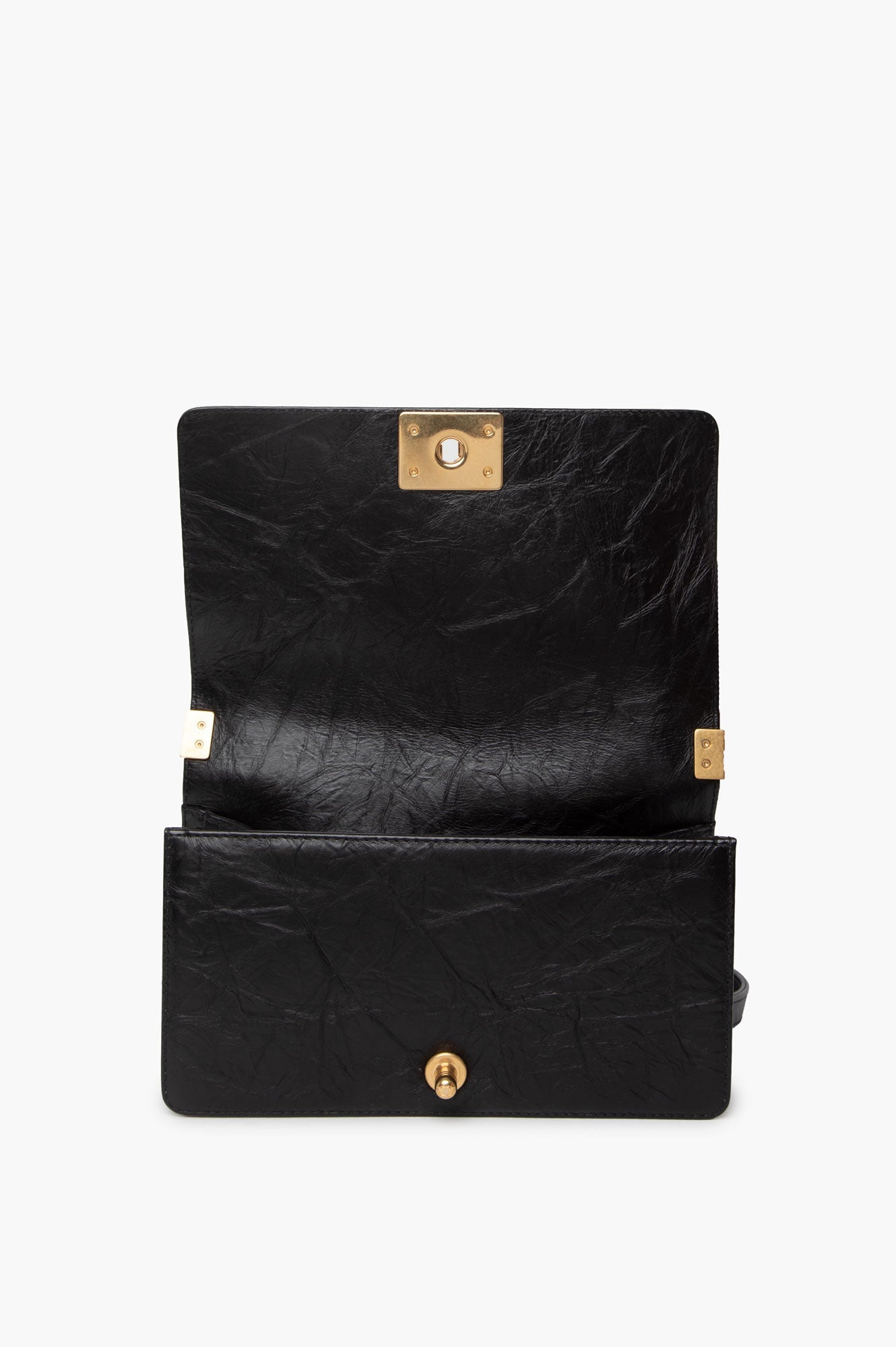 Chanel Black Aged Calfskin Quilted New Medium Boy Bag