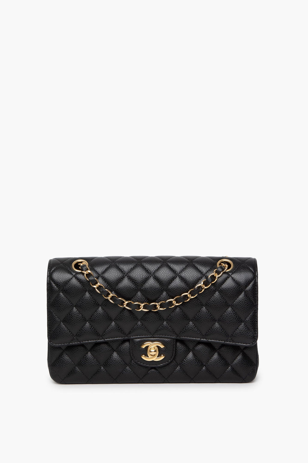 Chanel Black Caviar Medium Classic Double Flap GHW Bag