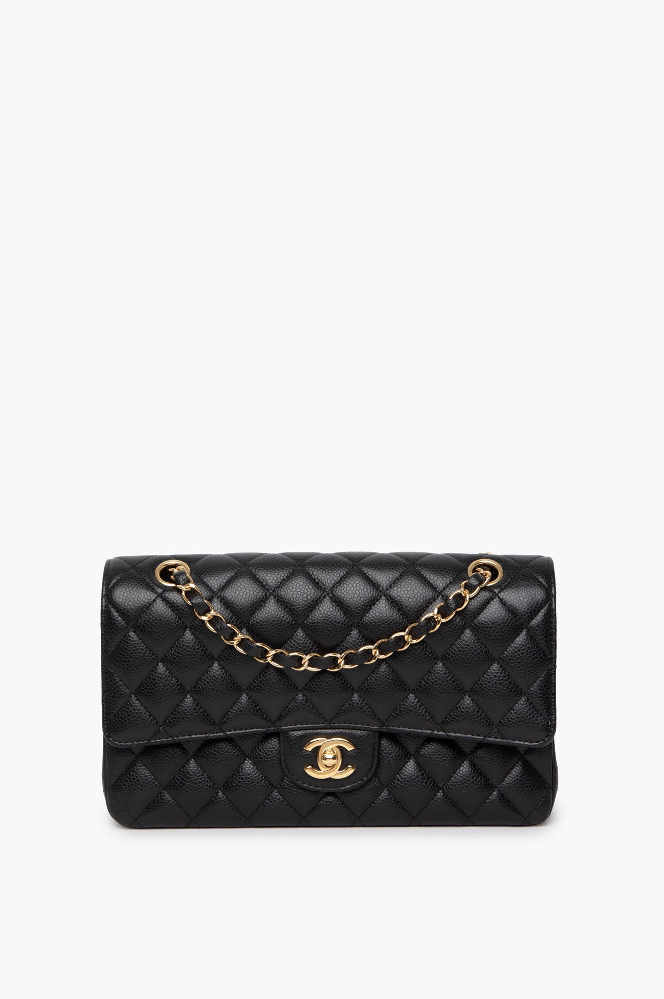 Chanel Black Caviar Medium Classic Double Flap GHW Bag