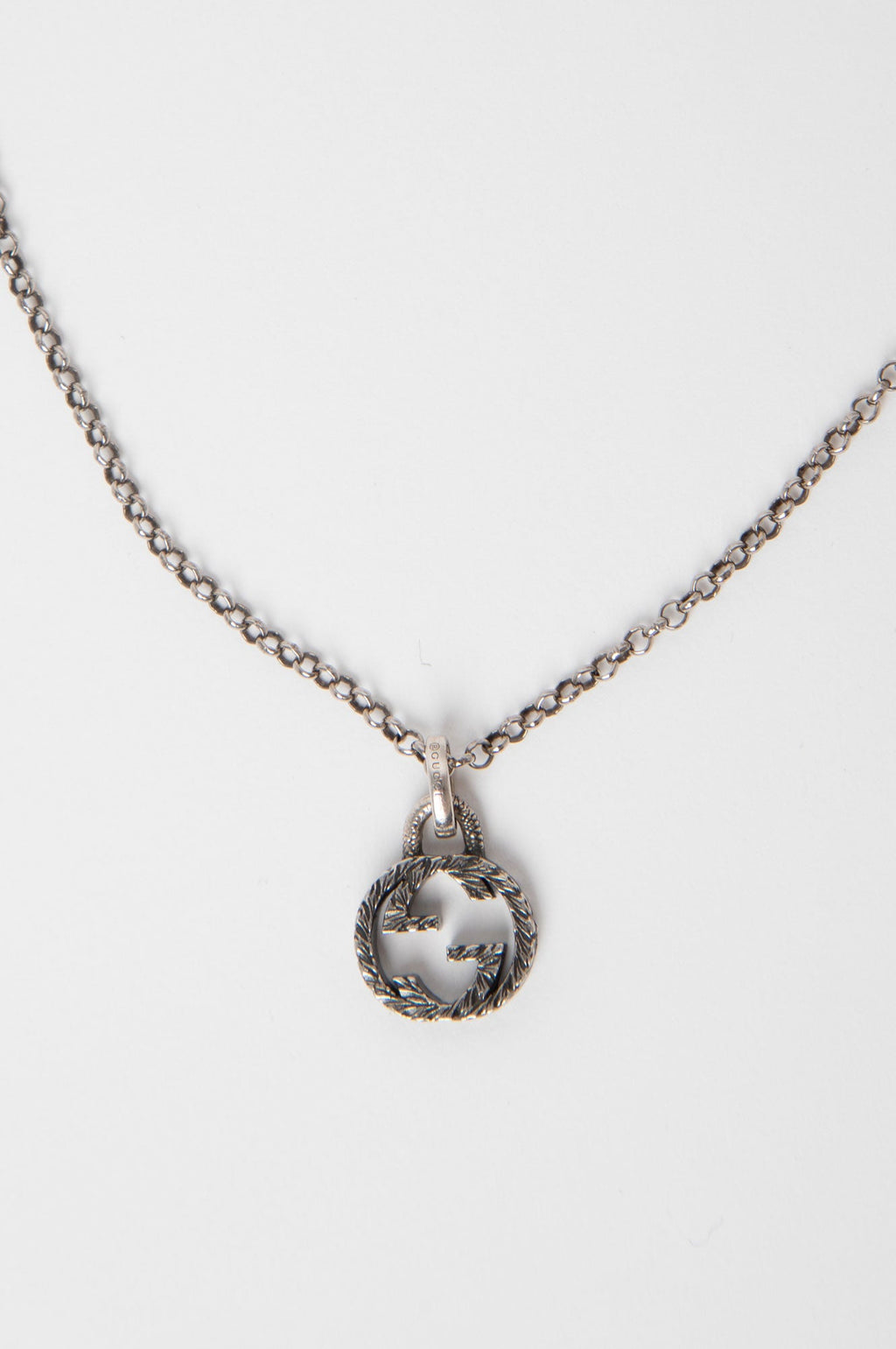 Gucci Silver Interlocking GG Necklace