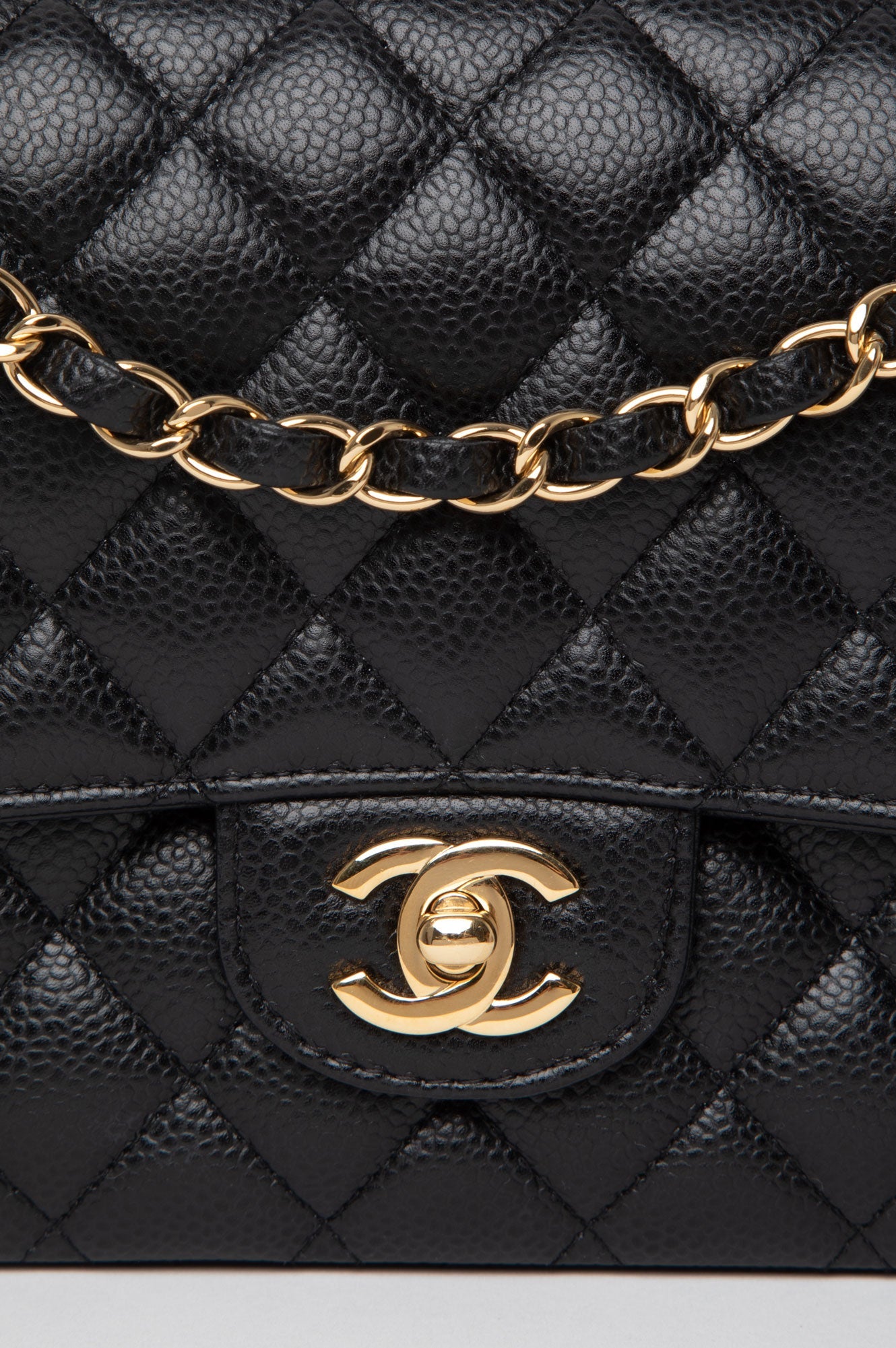 Chanel Black Caviar Medium Classic Double Flap GHW Bag
