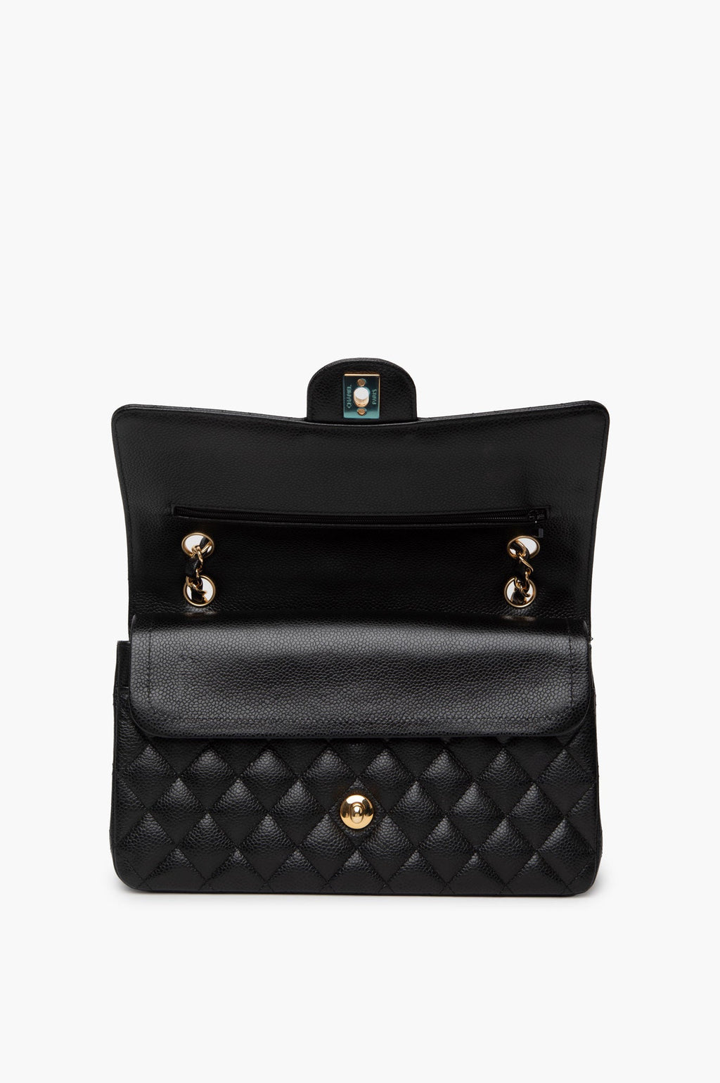 Chanel Black Caviar Medium Classic Double Flap GHW Bag