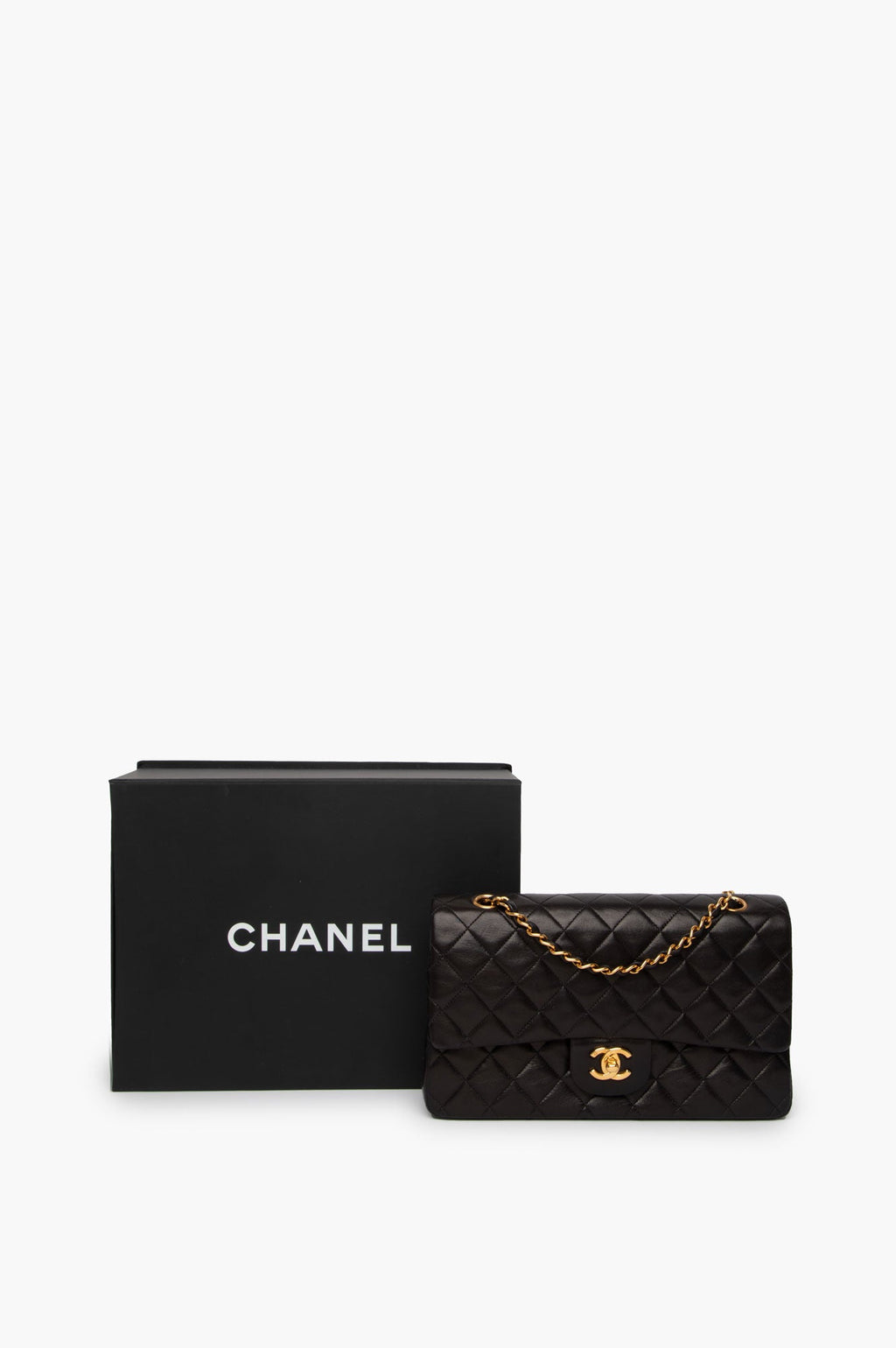 Chanel Black Lambkin Medium Classic Double Flap Bag