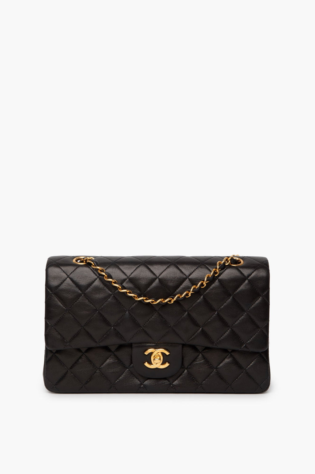 Chanel Black Lambkin Medium Classic Double Flap Bag