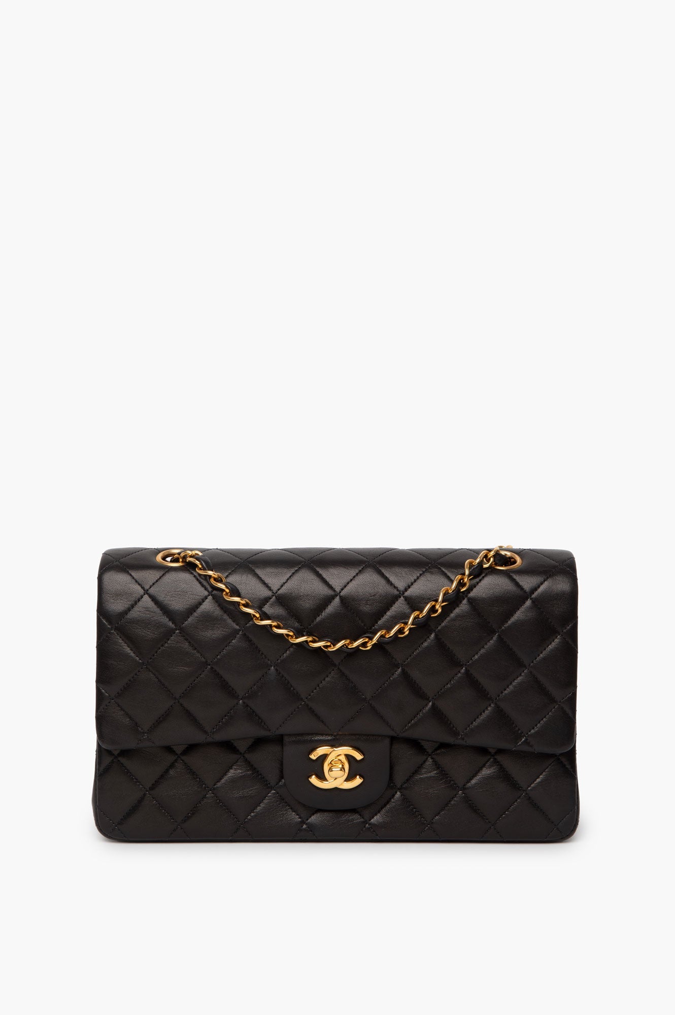 Chanel Black Lambkin Medium Classic Double Flap Bag