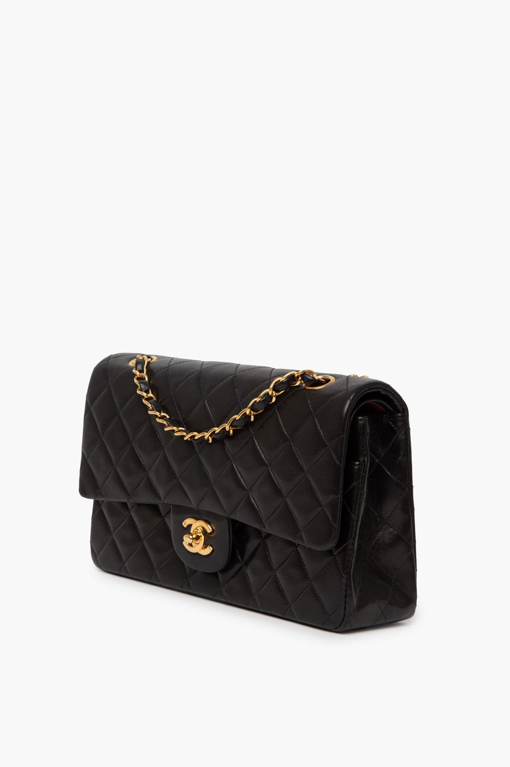 Chanel Black Lambkin Medium Classic Double Flap Bag