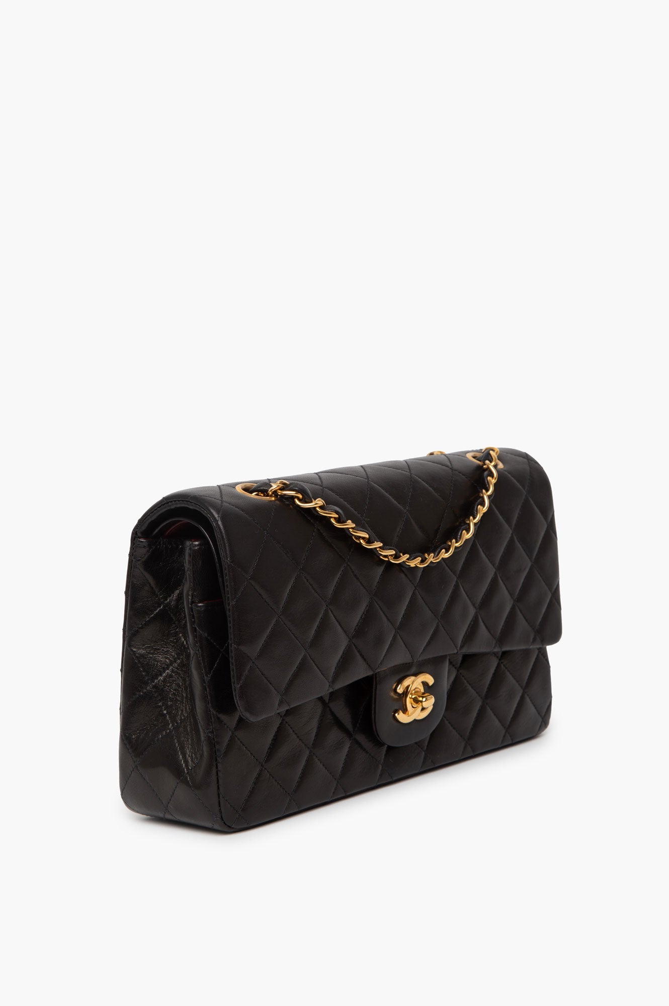 Chanel Black Lambkin Medium Classic Double Flap Bag