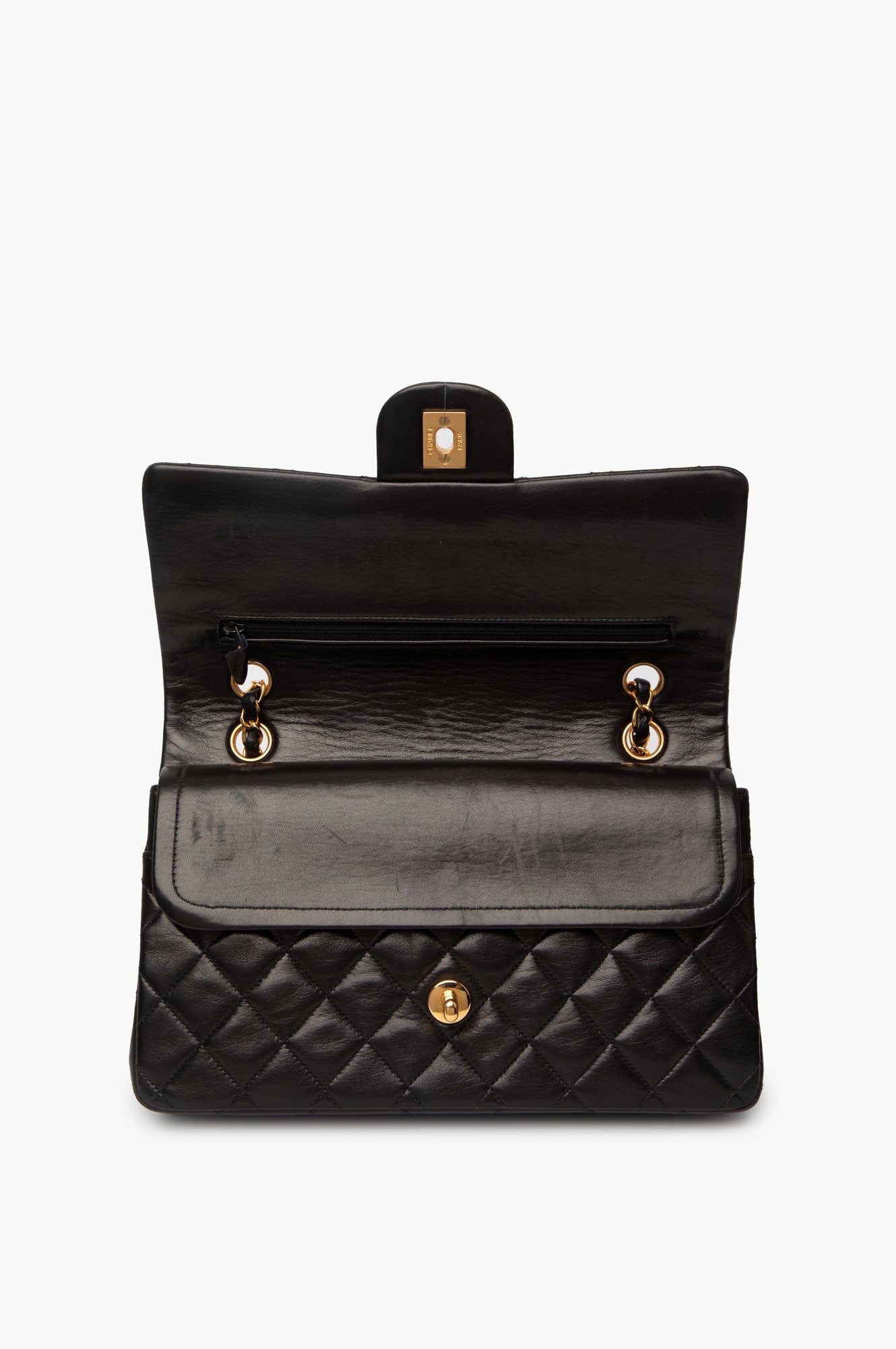 Chanel Black Lambkin Medium Classic Double Flap Bag