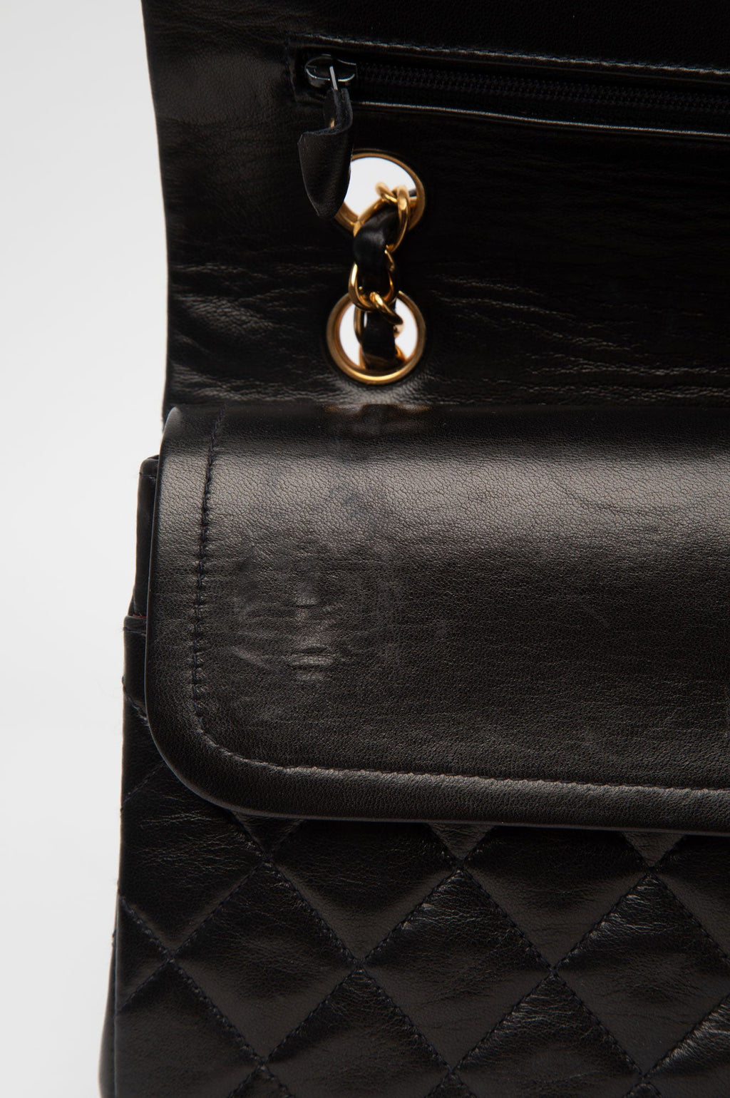 Chanel Black Lambkin Medium Classic Double Flap Bag