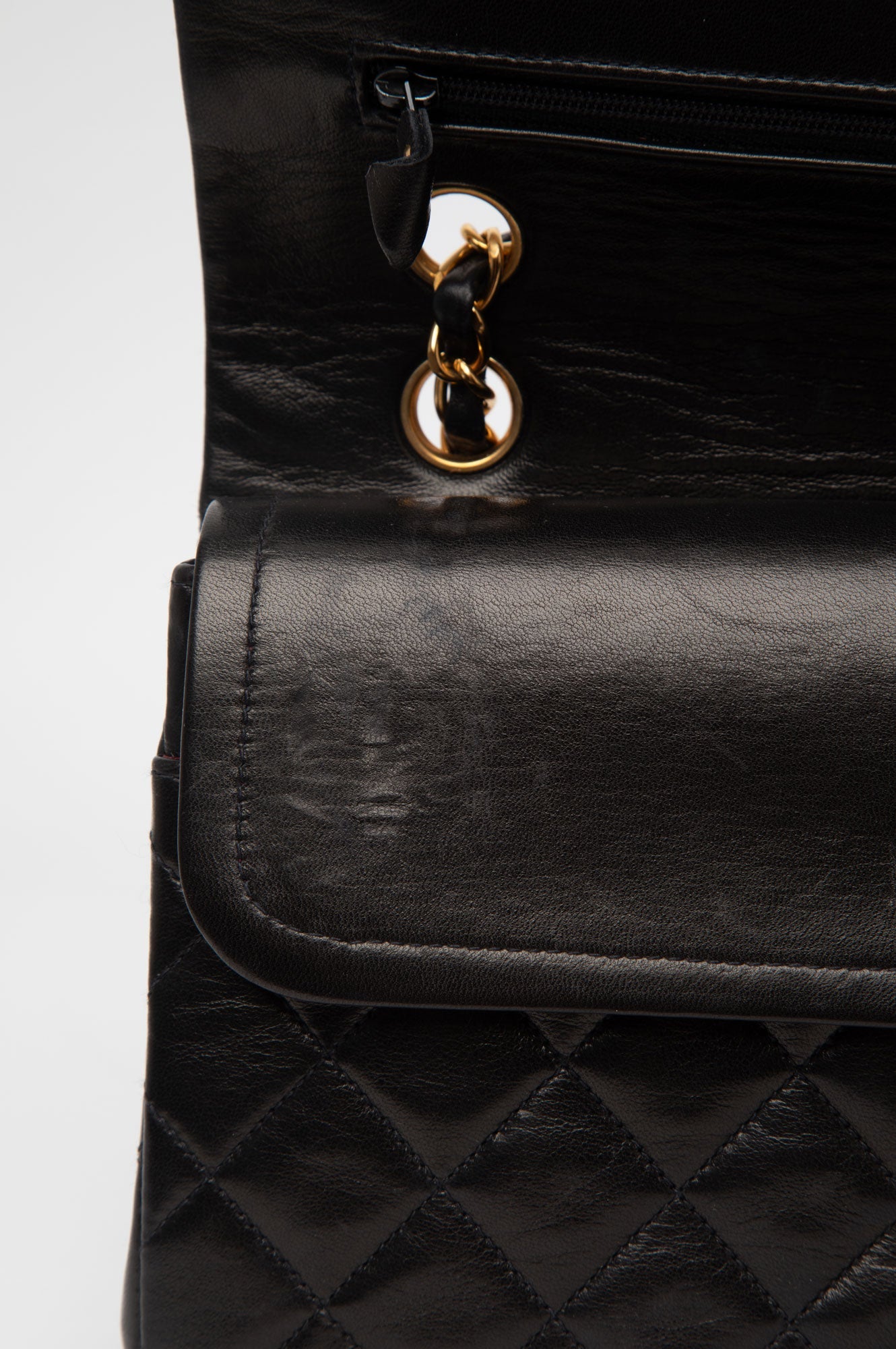 Chanel Black Lambkin Medium Classic Double Flap Bag