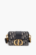 Christian Dior Navy Oblique Montaigne 30 Box Bag