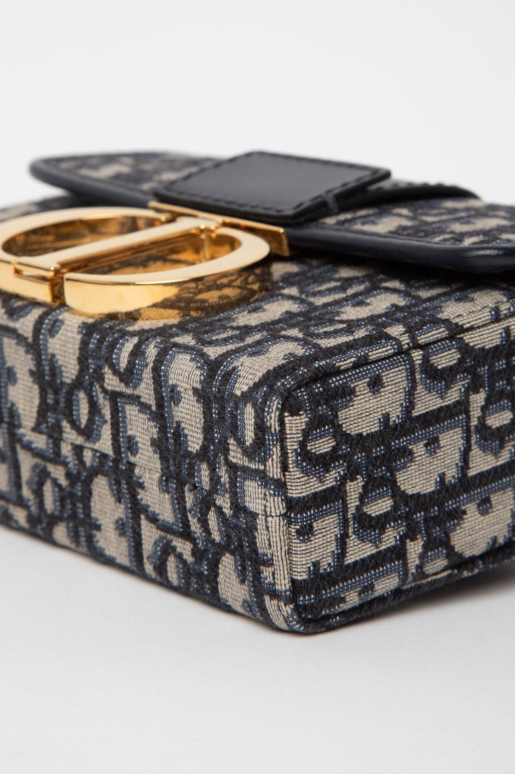 Christian Dior Navy Oblique Montaigne 30 Box Bag