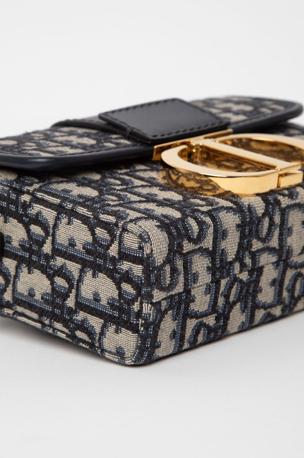 Christian Dior Navy Oblique Montaigne 30 Box Bag