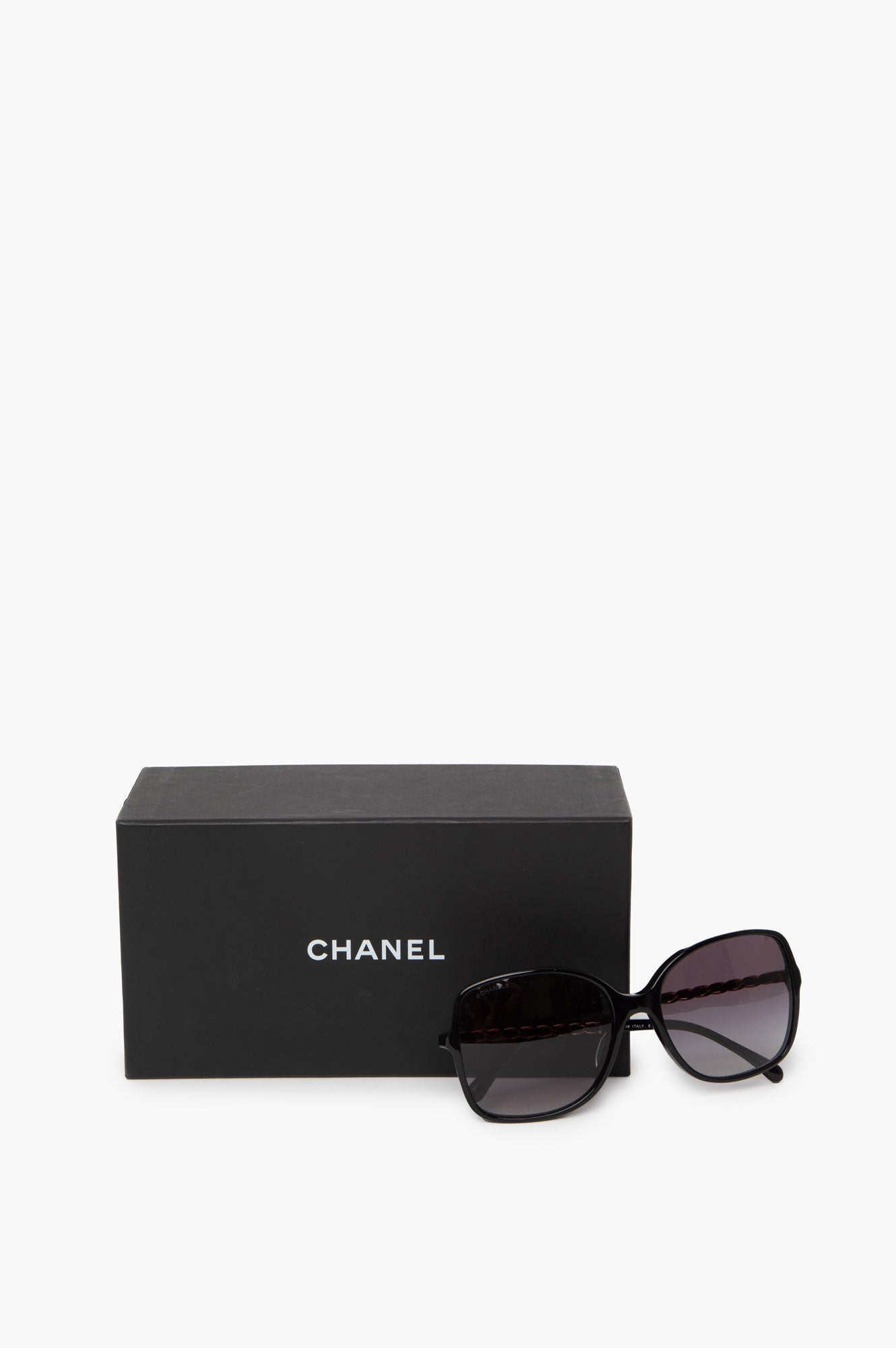 Chanel Rectangle CC Logo Black Sunglasses