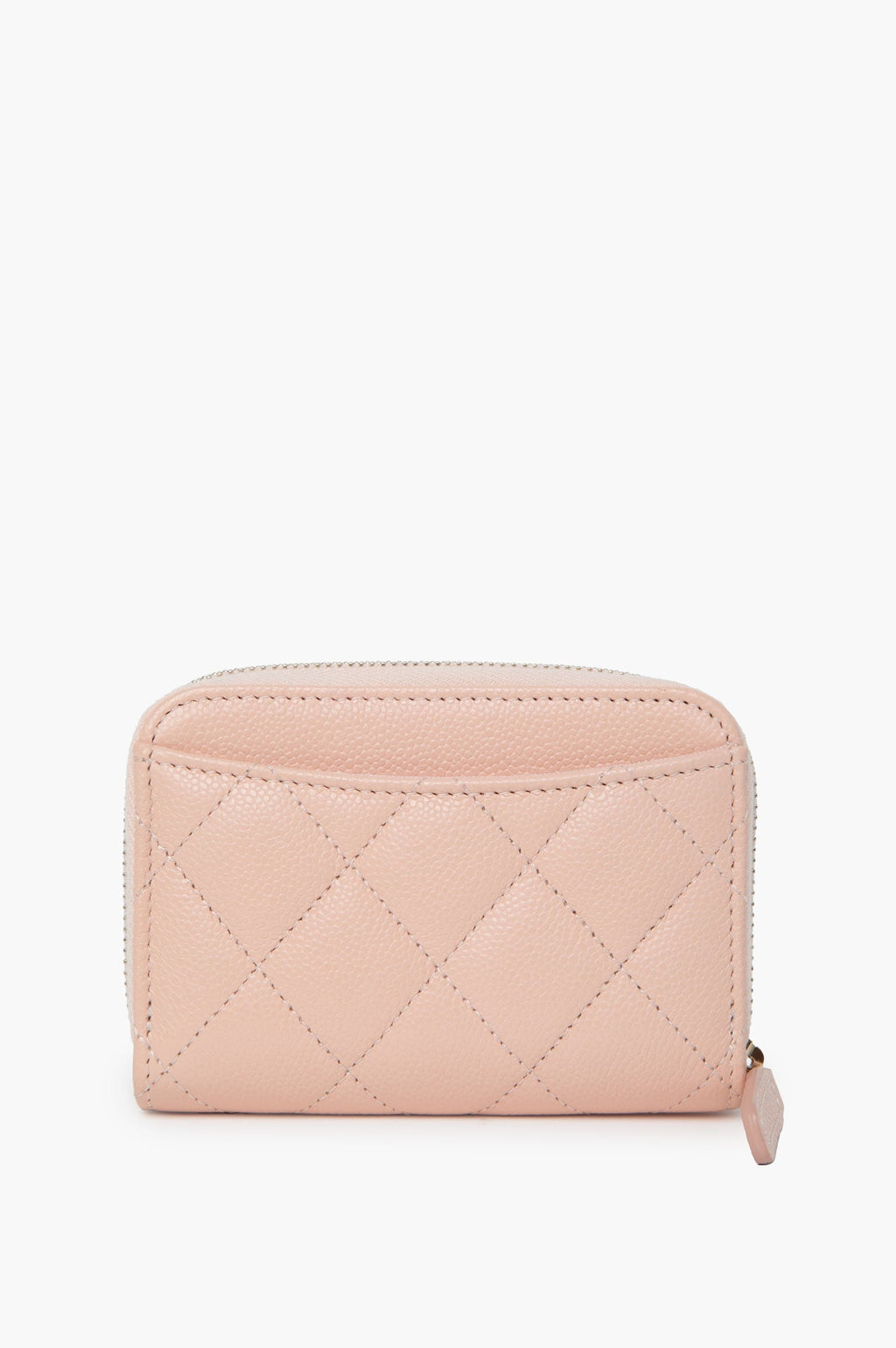 Chanel Peach Leather Zip Wallet