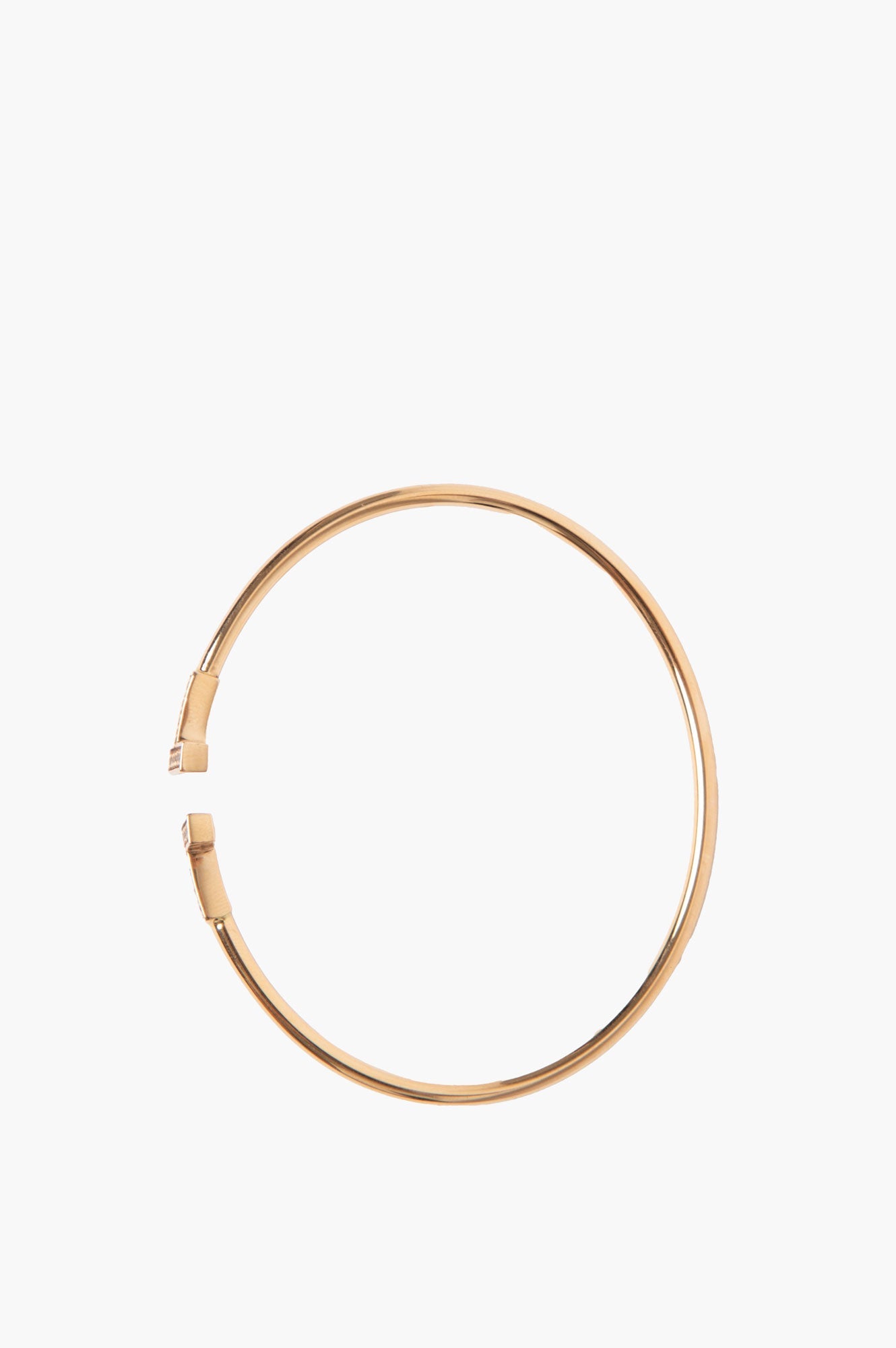 Tiffany 18k Gold T Diamond Wire Bracelet Size M