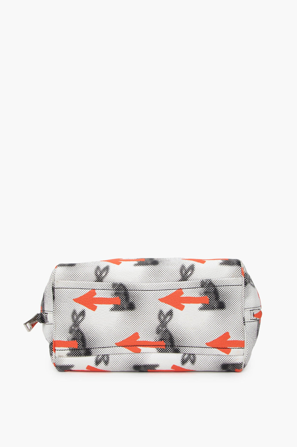 Prada White Leather Rabbit-print Top Handle Bag