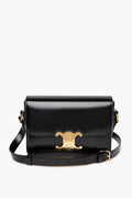 Celine Black Shiny Calfskin Teen Triomphe Bag