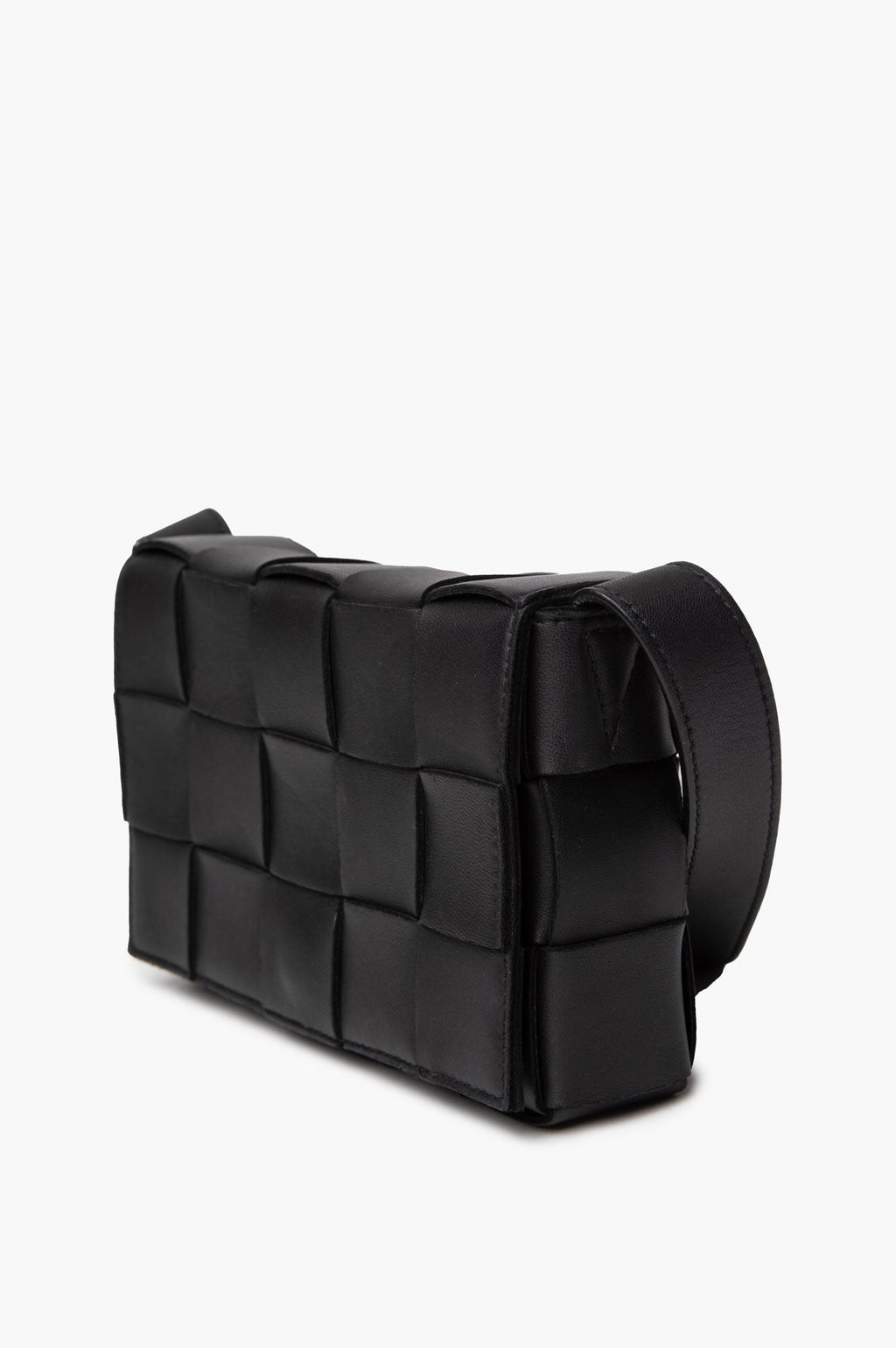Bottega Veneta Black Inrecciato Lambskin Cassette Bag