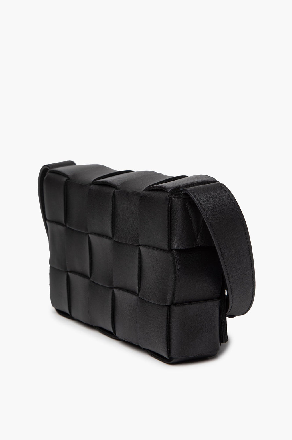 Bottega Veneta Black Inrecciato Lambskin Cassette Bag